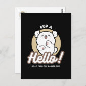 Hallo Van de geblafte kant - Schattige hondenontwe Briefkaart (Voorkant / Achterkant)