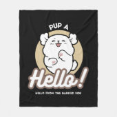 Hallo Van de geblafte kant - Schattige hondenontwe Fleece Deken (Voorkant)