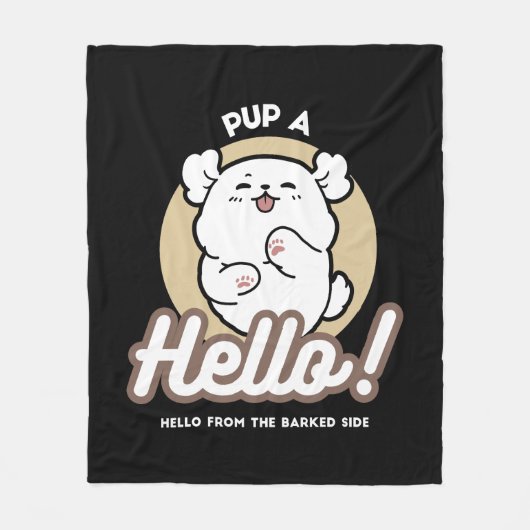 Hallo Van de geblafte kant - Schattige hondenontwe Fleece Deken (Voorkant)