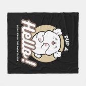 Hallo Van de geblafte kant - Schattige hondenontwe Fleece Deken (Voorkant (Horizontaal))