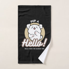Hallo Van de geblafte kant - Schattige hondenontwe Handdoek