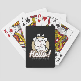 Hallo Van de geblafte kant - Schattige hondenontwe Pokerkaarten
