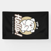 Hallo Van de geblafte kant - Schattige hondenontwe Spandoek (Horizontaal)