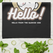 Hallo Van de geblafte kant - Schattige hondenontwe Theedoek (Gevouwen)