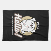 Hallo Van de geblafte kant - Schattige hondenontwe Theedoek (Horizontaal)