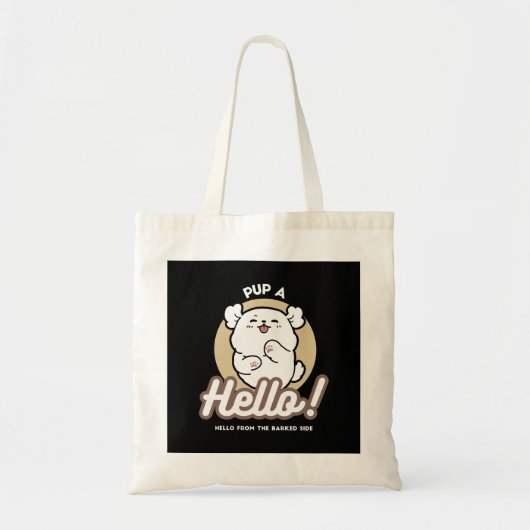 Hallo Van de geblafte kant - Schattige hondenontwe Tote Bag (Voorkant)