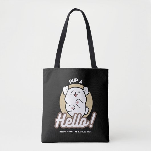 Hallo Van de geblafte kant - Schattige hondenontwe Tote Bag (Voorkant)