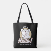 Hallo Van de geblafte kant - Schattige hondenontwe Tote Bag (Achterkant)
