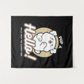 Hallo Van de geblafte kant - Schattige hondenontwe Wandkleed (Voorkant (horizontaal))