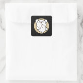 Hallo Van de geblakerde kant Vierkante Sticker (Tas)
