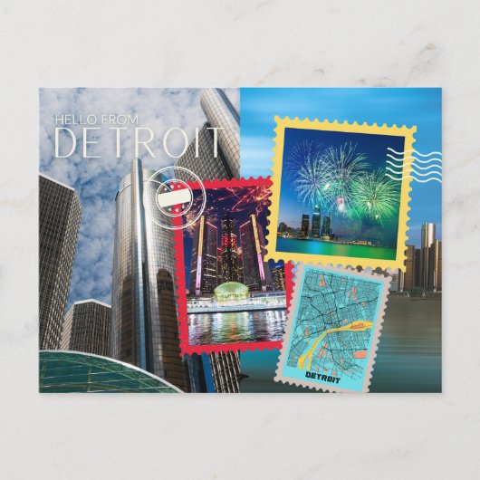 Hallo Van Detroit Briefkaart (Voorkant)