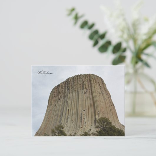 hallo van... Devils Tower National Monument Briefkaart (Staand voorkant)