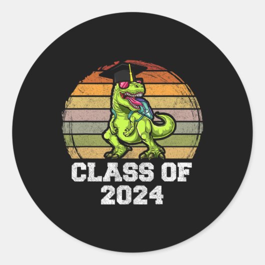Hallo Van dinosauruskleding Ronde Sticker (Voorkant)
