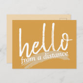 hallo van een afstand in magergeel briefkaart (Voorkant / Achterkant)