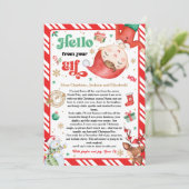 Hallo van Elf Aankomstbrief Ik ben terug Kerstmis Kaart (Staand voorkant)