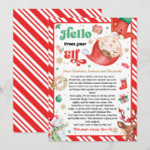 Hallo van Elf Aankomstbrief Ik ben terug Kerstmis Kaart (Voorkant / Achterkant)