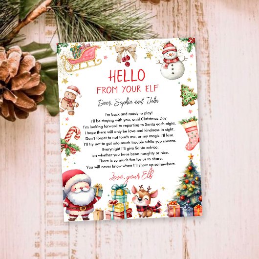 Hallo van Elf Aankomstbrief Kerstmis