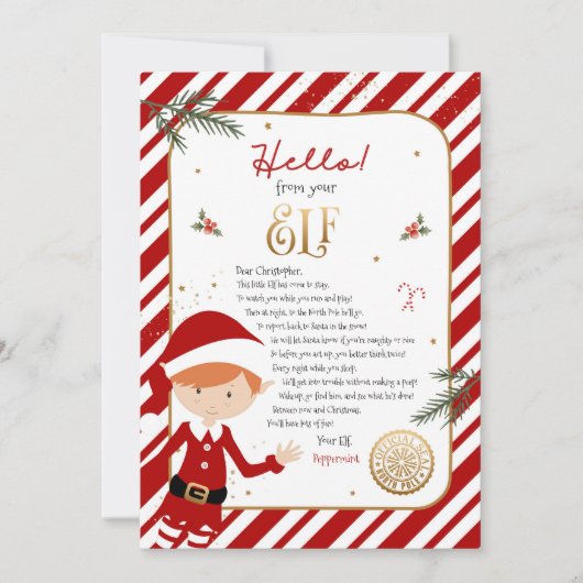 Hallo van Elf Verwelkomingsbrief Uitnodiging (Voorkant)