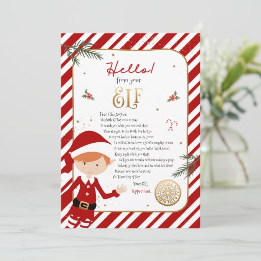 Hallo van Elf Verwelkomingsbrief Uitnodiging (Staand voorkant)