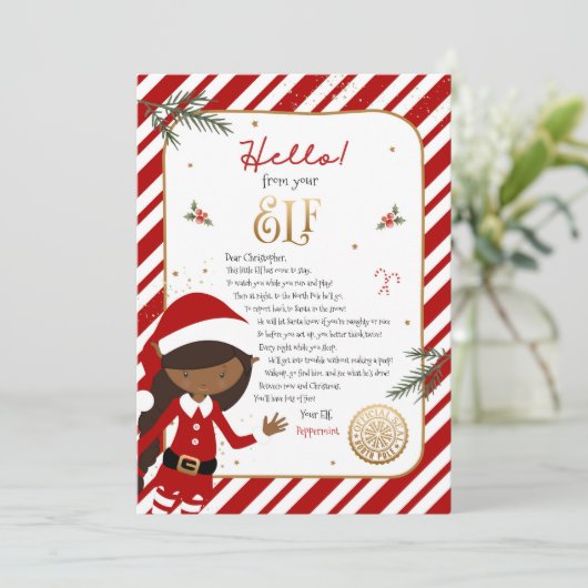 hallo van Elf Welcome Letter Uitnodiging (Staand voorkant)