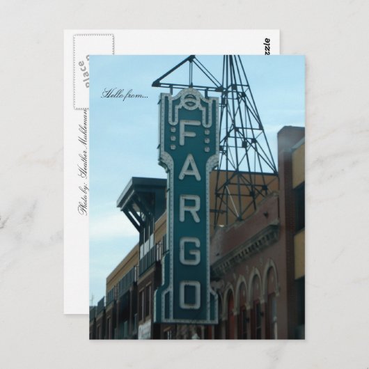 hallo van... Fargo, ND Briefkaart (Voorkant / Achterkant)