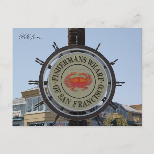 hallo van... Fishermans Wharf Briefkaart (Voorkant)