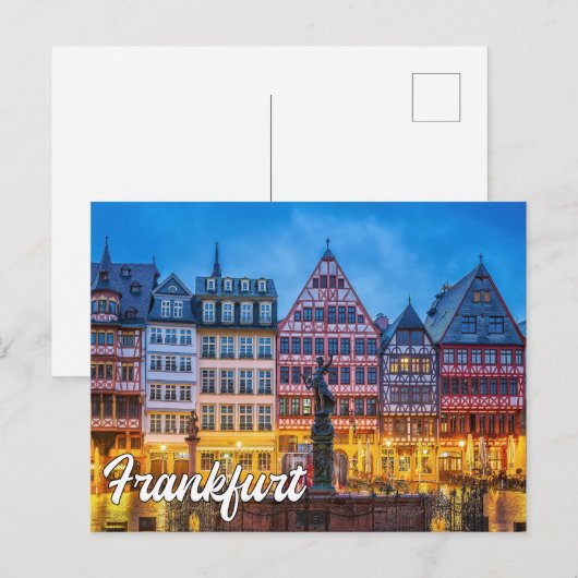 Hallo Van Frankfurt, Duitsland Briefkaart (Voorkant / Achterkant)