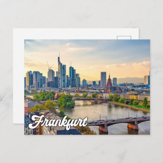 Hallo Van Frankfurt, Duitsland Briefkaart (Voorkant / Achterkant)
