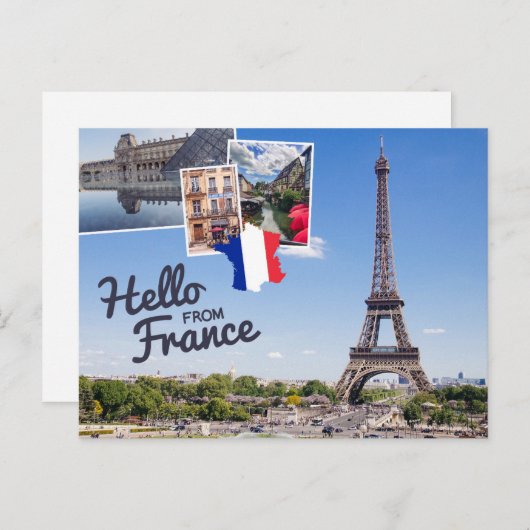 Hallo Van Frankrijk Feestdagenkaart (Voorkant / Achterkant)