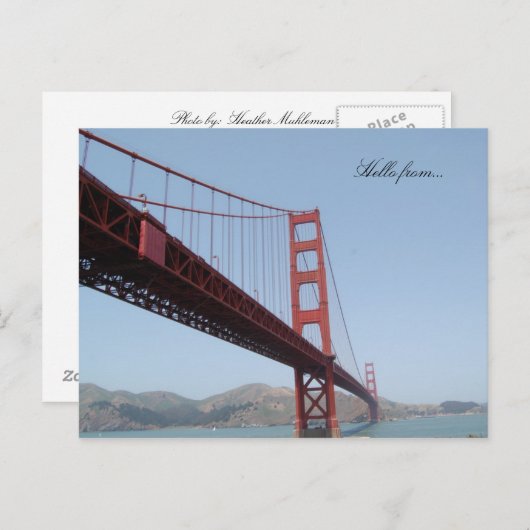 hallo van... Golden Gate Bridge San Francisco Briefkaart (Voorkant / Achterkant)