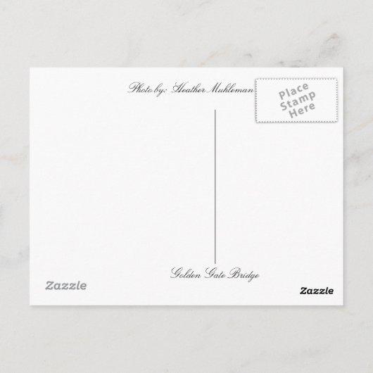 hallo van... Golden Gate Bridge San Francisco Briefkaart (Achterkant)