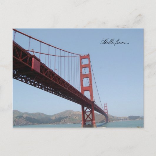 hallo van... Golden Gate Bridge San Francisco Briefkaart (Voorkant)
