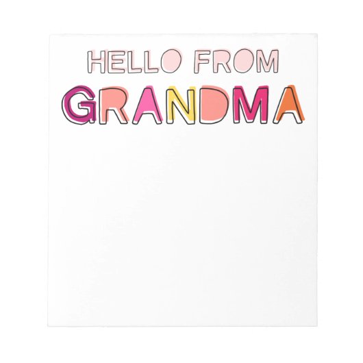 hallo van Grandma Notepad Notitieblok (Voorkant)