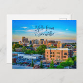 hallo van Greenville, South Carolina, Downtown Briefkaart (Voorkant / Achterkant)