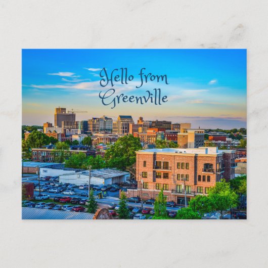 hallo van Greenville, South Carolina, Downtown Briefkaart (Voorkant)