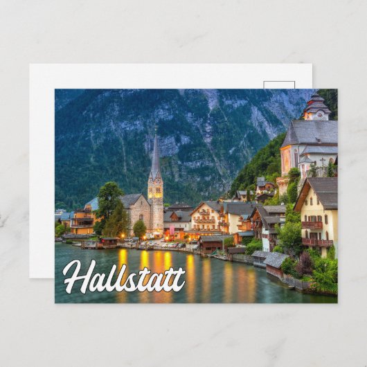 Hallo Van Hallstatt, Oostenrijk Briefkaart (Voorkant / Achterkant)