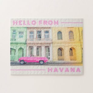 hallo van Havana Retro Pink Car & Architecture Legpuzzel