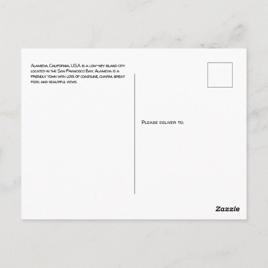 hallo van het Briefkaart Alameda (Achterkant)