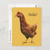 hallo van het Briefkaart Rode Hen Chicken (Voorkant / Achterkant)
