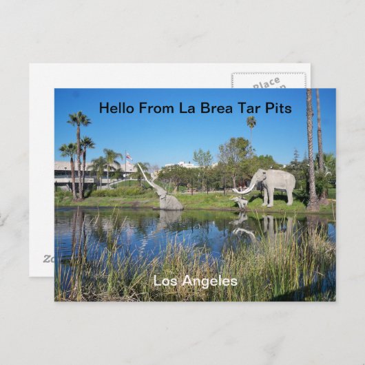 hallo van het Briefkaart Tar Pits van La Brea (Voorkant / Achterkant)