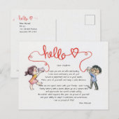 Hallo van het Briefkaart van de leraar (Voorkant / Achterkant)