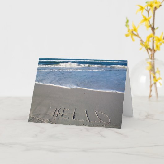 Hallo van het Strand Kaart (Gele Bloem)