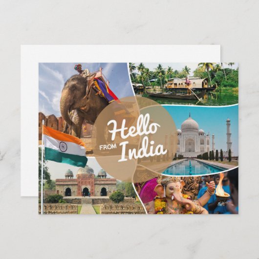 Hallo Van India Briefkaart (Voorkant / Achterkant)