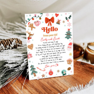 Hallo van je Elf Brief Ik ben terug Kerst Elf Kaart