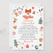 Hallo van je Elf Brief Ik ben terug Kerst Elf Kaart (Voorkant)