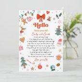 Hallo van je Elf Brief Ik ben terug Kerst Elf Kaart (Staand voorkant)