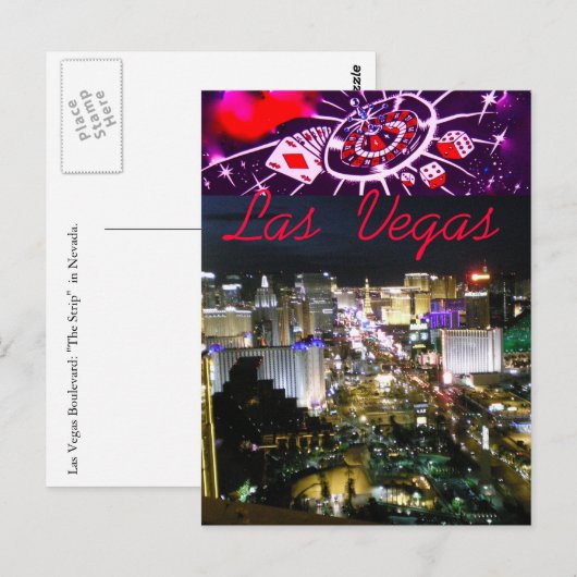 hallo van Las Vegas Boulevard Briefkaart (Voorkant / Achterkant)