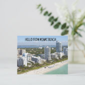 HALLO VAN MIAMI BEACH FLORIDA BRIEFKAART BRIEFKAAR (Staand voorkant)