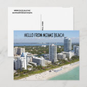 HALLO VAN MIAMI BEACH FLORIDA BRIEFKAART BRIEFKAAR (Voorkant / Achterkant)