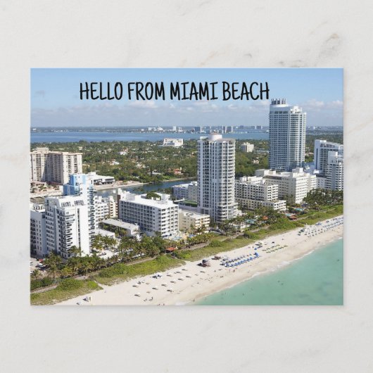 HALLO VAN MIAMI BEACH FLORIDA BRIEFKAART BRIEFKAAR (Voorkant)